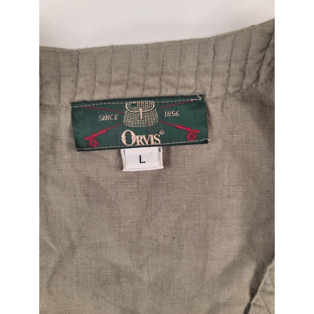 Orvis Cotton Vest L Olive Green Utility Safari Hobbitcore Ren Faire LARP - Picture 5 of 8